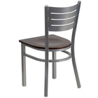 Flash Furniture - Chaise de restaurant de la série HERCULES en métal argenté avec dossier à lattes - siège en bois de noyer-Siège en contreplaqué épais de 0,625 po