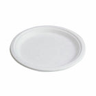 Globe Commercial Products 9" Round Fibre Bagasse Compostable Plate - 500 Pack-Diameter: 9"