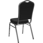 Flash Furniture HERCULES Series Crown Back Stacking Banquet Chair in Black Dot Patterned Fabric - Silver Vein Frame-Crown Back Design