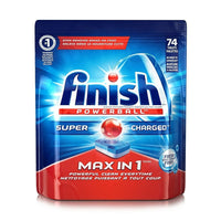 Finish Max-In-1 Auto Dish Tabs, 74 Count-Our Powerball washes away residue for an amazing shine, even in the hardest water conditions.