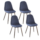 FurnitureR - Chaise de salle manger bleue, ensemble de 4, CHARLTON-34.3‘*16.3'*17.5“