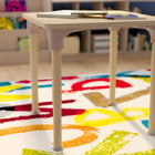 Flash Furniture Bright Beginnings 24" Square Commercial Grade Wooden Adjustable Height Classroom Activity Table - Beech-Wipe Clean with a Damp Cloth Then Dry