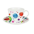 Roy Kirkham Breakfast Cups & Saucers - Splash Color (Set of 2)-Breakfast Cups & Saucer
