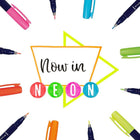 Tombow Fudenosuke Pens - Neon - 6 Pack-Colours include: Red, Orange, Yellow, Green, Blue, Pink
