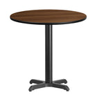 Flash Furniture 30" Round Walnut Laminate Table Top with 22" x 22" Table Height Base-Hospitality Table