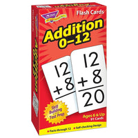 TREND enterprises Inc. Addition 0-12 Skill Drill Flash Cards - 91 Pack-Set of tagboard flash cards for classroom, care facility, or home use for teaching basic addition facts