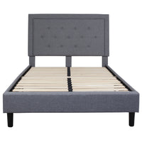 Flash Furniture Roxbury Full Size Tufted Upholstered Platform Bed - Light Grey Fabric-Platform Bed