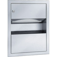 Bradley Combination Towel Dispenser with Waste Receptacle, 2 Gallons, stainless steele (2291-110000)-Width - 14"