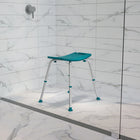 Flash Furniture HERCULES Series Adjustable Teal Bath & Shower Chair with Non-slip Feet-Tool-Free Assembly