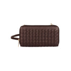 Karla Hanson RFID Blocking Ellie Woven Crossbody Phone Wallet, Mahogany-Woven Crossbody Phone Wallet