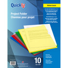 QuickFit Polypropylene Project Folders - Letter Size - Yellow - 10 Pack-Polypropalene Folder