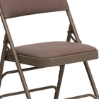 Flash Furniture HERCULES Series Curved Triple Braced & Double-Hinged Beige Fabric Metal Folding Chair-Double-Hinged