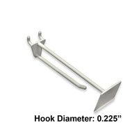 Azar Displays 6" Glass Filled Nylon Pegboard Scan Hooks, White, 50 Pack-Fits to standard pegboard or slat wall