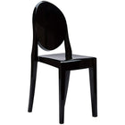 Nicer Furniture Louis XVI Ghost Side Chair - Black - 2 Pack-Matt Black Finish