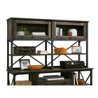 Sauder Steel River Hutch - Carbon Oak (427852)-Carbon Oak, Engineered Wood