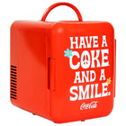 Coca-Cola Smile 1971 Series Mini Fridge 6 Can Cooler/Warmer-4L (4.2 q) capacity holds 6 standard cans