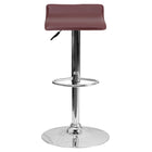 Flash Furniture 15" x 15" Vinyl Adjustable Height Bar Stool W/Chrome Base, Burgundy, 2 Pack-Designed for Residential Use Only