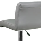 Flash Furniture Contemporary Grey Vinyl Adjustable Height Barstool with Rolled Seat & Chrome Base-Swivel Seat