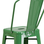 Flash Furniture 30" High Green Metal Indoor-Outdoor Barstool with Back-Seat Size: 12"W x 12"D