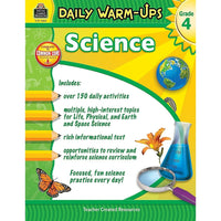 Teacher Created Resources Daily Warm-Ups: Science, Grade 4  (TCR3969)-Includes Life, Physical, and Earth and Space science topics