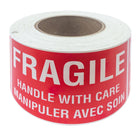 SPC 'Fragile Handle With Care' Die Cut Labels - White/Red - 3" x 5" - 500/Roll-500/Roll