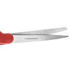 Fiskars 8" Premier Left-Hand Bent Scissors - Red-Ergonomic handle is sculpted to fit your hand, maximizing cutting control and sensitivity.