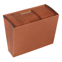 Pendaflex Expanding File, Letter Size, Jan. - Dec., Red Fibre, Open-Portable file cabinet has built-in partitions for sorting letters, memos, cheques and mail.
