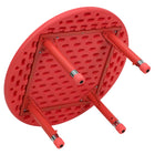 Flash Furniture 33" Round Red Plastic Height Adjustable Activity Table-1.5" Thick Textured Red Plastic Table Top