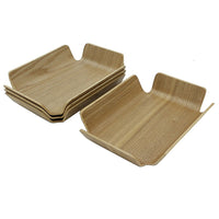 Cathay Importers Bentwood Rect Tray 8"W x 6"D x 2"H - Light Brown - 4 Pack-Ideal for organizing, serving, displaying your favourite things, and as an accent piece