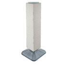 Azar Displays 40" x 8" x 8" Standard 4-Sided Interlocking Pegboard Display Tower, White (703387-WHT)-Revolves on a weighted base