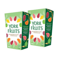 York Fruits Carton 350g (2 pack)-The assortment of fruit flavour jellies includes Lemon, Lime, Mandarin, Raspberry, Strawberry and Cherry