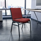 Flash Furniture HERCULES Heavy Duty Burgundy Patterned Fabric Stack Chairs-Stretcher Bars provide additional support