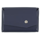 JAM Paper Leather Business Card Case with Snap Closure, Angular Flap, Navy Blue (233331744)-Navy blue leather