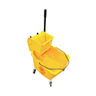 Globe Commercial Products Sidepress Bucket and Wringer - 35 QT - Yellow-Can accommodate 12 oz-32 oz mops with wringer clip