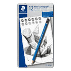 Staedtler - Crayons à dessin Mars Lumograph - Paquet de 12-Crayons de qualité supérieure pour écrire, dessiner et faire des croquis sur papier et sur film mat