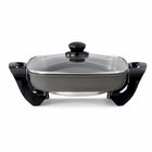 Kenmore - Poêle électrique antiadhésive avec couvercle - 12 po x 12 po - noir et gris-Surface de cuisson de 30,5 x 30,5 cm avec des côtes eleves