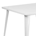 Table carrée en métal de 35,5 po pour intérieur/extérieur, blanc (CH-51050-29-WH-GG)-Taille du plateau: carré de 35,5 po