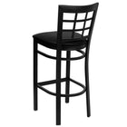 Flash Furniture HERCULES Series Black Window Back Metal Restaurant Barstool - Black Vinyl Seat - 2 Pack-2.5" Thick Foam Padded Seat