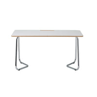 Archyi Dry Erase Desk, Douro Collection, 28" x 60" x 30", White-Stable chromed tubular steel legs