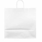 Jam Paper Gift Bags with Rope Handles - XX-Large Horizontal - 16" x 16" x 9" - White Kraft - 24 Pack-Our giftbags, which fold flat and have an attached handle, are made from Kraft material that has a slightly textured finish