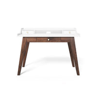 Thomasville Oliver 48"W Writing Desk - White/Brown-Writing Desk