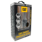 Cat 4.8amp Car Charger with USB Port and 6ft Braided Nylon Micro USB Cord-Yellow back-lit USB port for fumble-free connections
