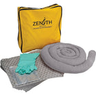 Zenith Safety 5-Gallon Economy Spill Kits, Universal, With Nylon Bag-Contents: 10 Sorbent Pads, 15" x 17" , 1 Sorbent Sock, 3" x 48" , 1 Pair Nitrile Gloves, 2XL (11) , 1 Disposal Bag, 26" x 36"