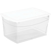 KIS Omni Box, 50 L, Clear with White Lid-Built with high-quality plastic