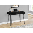 Monarch Specialties 7771 40" Computer Desk - Black/Black Metal-Metal base featuring black metal hairpin leg for maximum stability