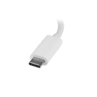 StarTech 3-Port USB 3.0/USB-C Hub plus Gigabit Ethernet, White-Built-in, extended length 9" USB Type-C cable, for flexible desk placement options