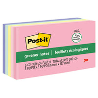 Post-it Greener Notes - Sweet Sprinkles Collection - 3" x 5" - 5 Pack-Made with water-based adhesive and 100% recycled paper