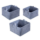 Truu Design Square Felt Storage Baskets, Set of 3, 13.75 x 17, Light Grey-Material: felt fabric