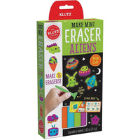 Klutz Make Mini Eraser Aliens-Comes with: 32-page book, eraser clay in 4 neon colors, custom clay shaping tool, 30 mini-brad eyes, and papercraft display