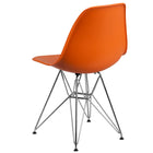 Flash Furniture Elon Series Plastic Chairs with Chrome Base - Orange - 2 Pack-Waterfall Seat reduces pressure on your legs